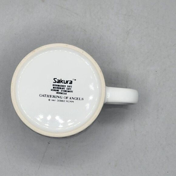 Sakura Indonesia Stoneware Gathering of Angels Debbie Mumm 1997 Mug Saucer - Picture 4 of 9